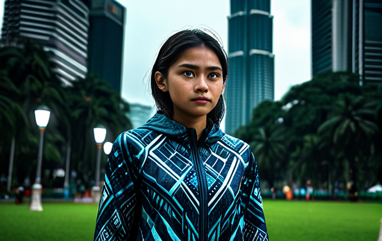 **

"Lilya, the tragic hero, standing amidst the KLCC park in Kuala Lumpur, Malaysia, during a light drizzle. She's wearing a slightly modified version of her in-game attire, adapted for the Malaysian climate - perhaps lighter fabrics and a batik-inspired pattern. In the background, blurry figures are taking photos, hinting at her popularity. The overall mood is melancholic yet determined. High quality, detailed background, cinematic lighting."

**